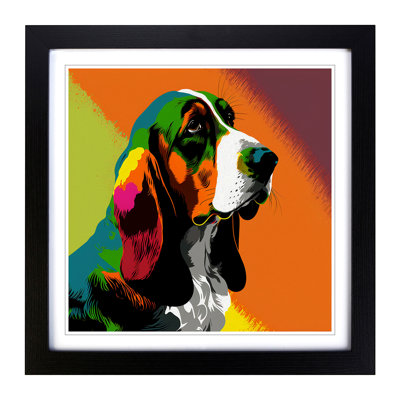 Basset Hound Pop Art No.1 - Framed Print