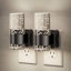 Bubble Acrylic Column Metal Plated Plug-In Night Light With Light Sensor, 5000K Daylight, Sliding