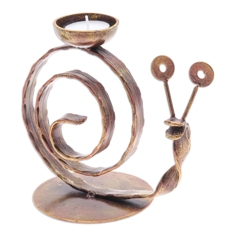 Trinx Handmade Happy Snail Iron Tealight Holder