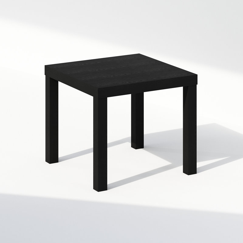 Table basse carrée simple Ebern Designs, Noir, noir, noir, noir
