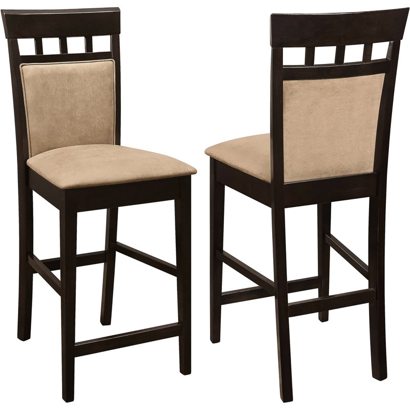 De 2 tabourets à hauteur de comptoir - beige et cappuccino, avec une construction élégante pour les repas de 2 pièces brun, séances pratiques