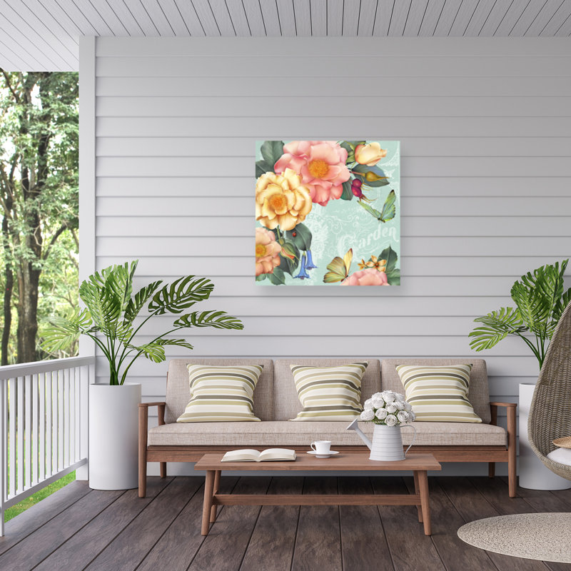 Toile d'extérieur Jean Plout «Summer Gift Garden», H 18 po x l 18 po x P 1,5 po