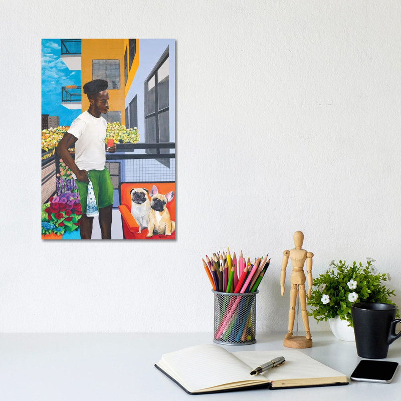 Balcony Boys 1 Piece Wrapped Canvas Painting, 20.32 cm H x 30.48 cm W
