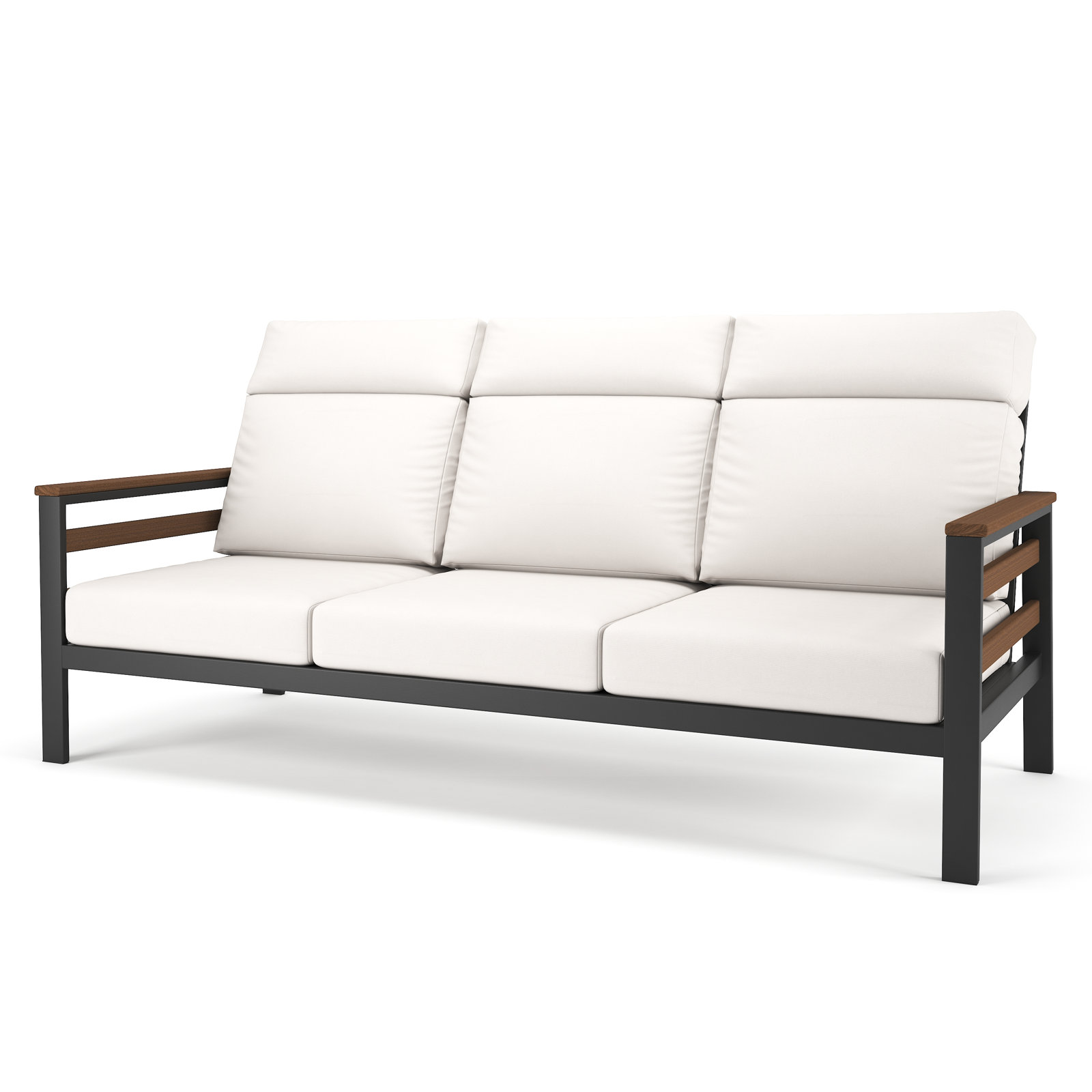 Townsend 80" Sunbrella® Patio Sofa, Brown, Canvas White