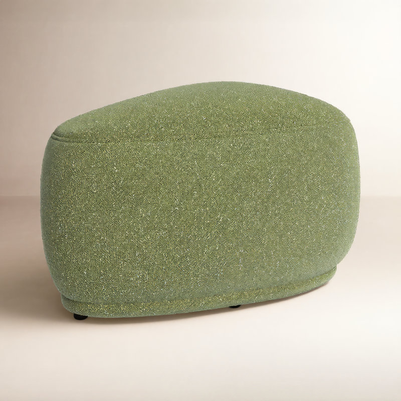 Repose-pieds triangulaire rembourré 26,5 po Adna, Chenille vert forêt doux
