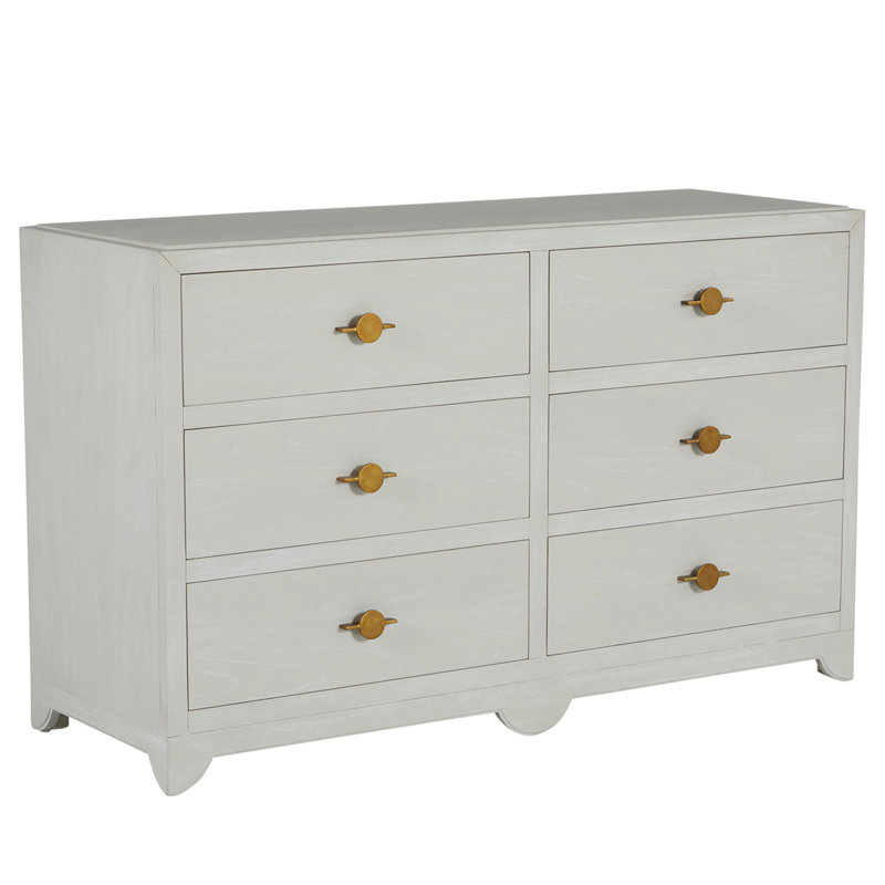 Fairmont 6 Drawer 58" W Solid Wood Double Dresser