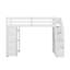 Lit mezzanine simple avec tiroirs, tablettes et escaliers