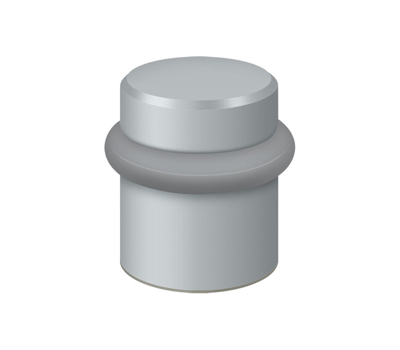 Deltana UFB4505U26D Round Universal Floor Bumper 1-1/2", Solid Brass in Brushed Chrome, Brushed Chrome
