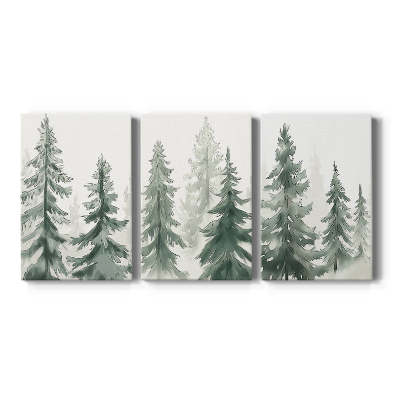 Christmas Holiday Art XCII - Toile tendue avec châssis sur mesure - 3 pièces, H 12 po x l 24 po