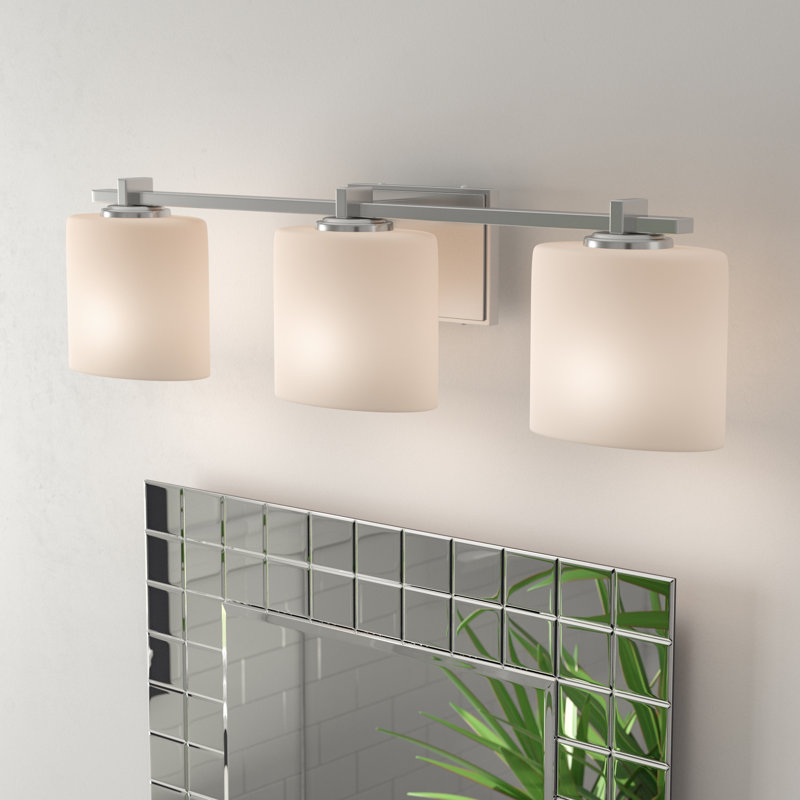 Casson 3 - Light Dimmable Vanity Light, Polished Chrome, Opal