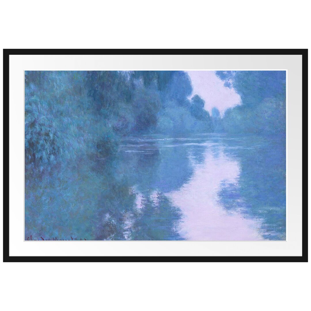 Gerahmter Kunstdruck Morning on the Seine Near Giverny von Claude Monet