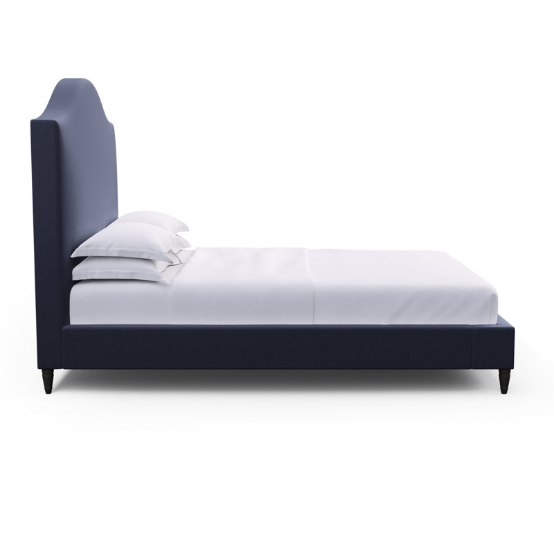 Montague Upholstered Bed, Full, Crushed Velvet Graphite, Weathered