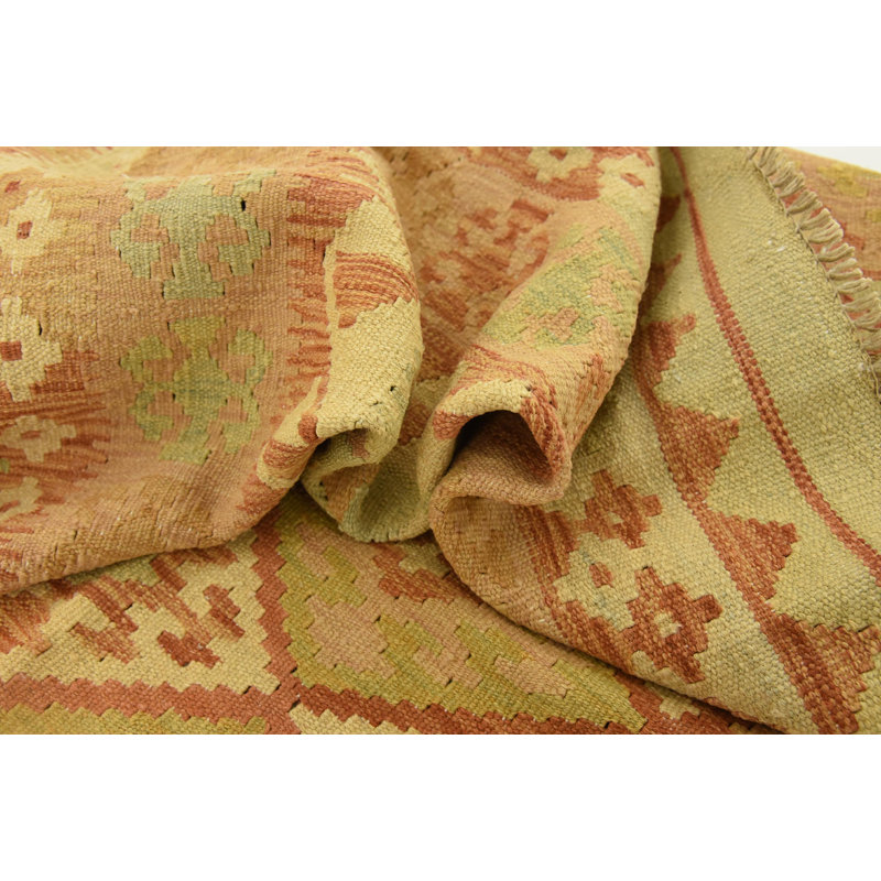 Tapis en laine rouge/beige 4 pi 9 po x 6 pi 7 po one-of-kind main-noué la new age Elland