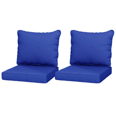 4 Navy Blue Patio Cushion And Pillow , Enjoy Cozy Outdoor Seating Chair Blue, Comfortable Outdoors