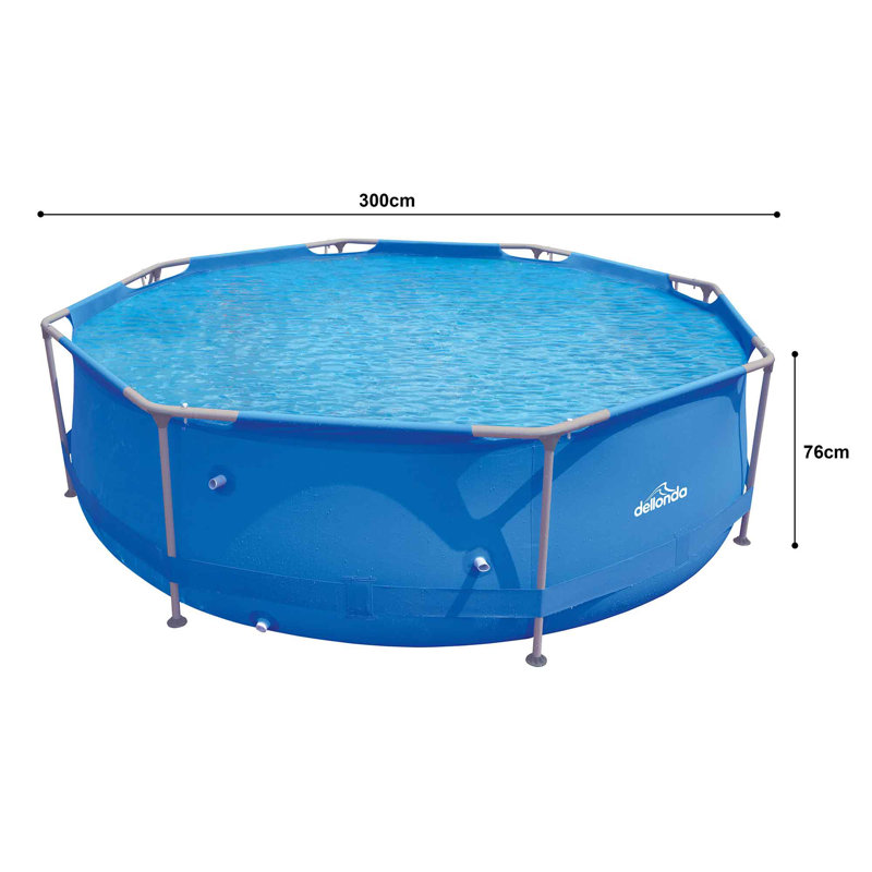 Steel Round Frame Set Pool 76cm H x 300cm W x 300cm L , with Pump Included