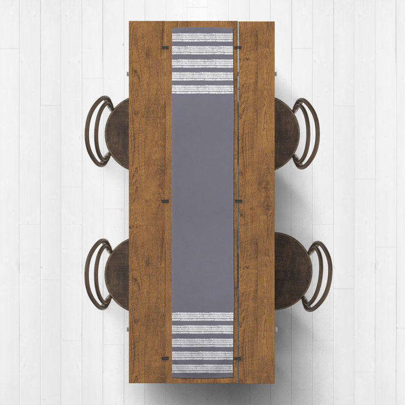 Chemin de table Lashbrook, 90 po x 16 po, Gris foncé