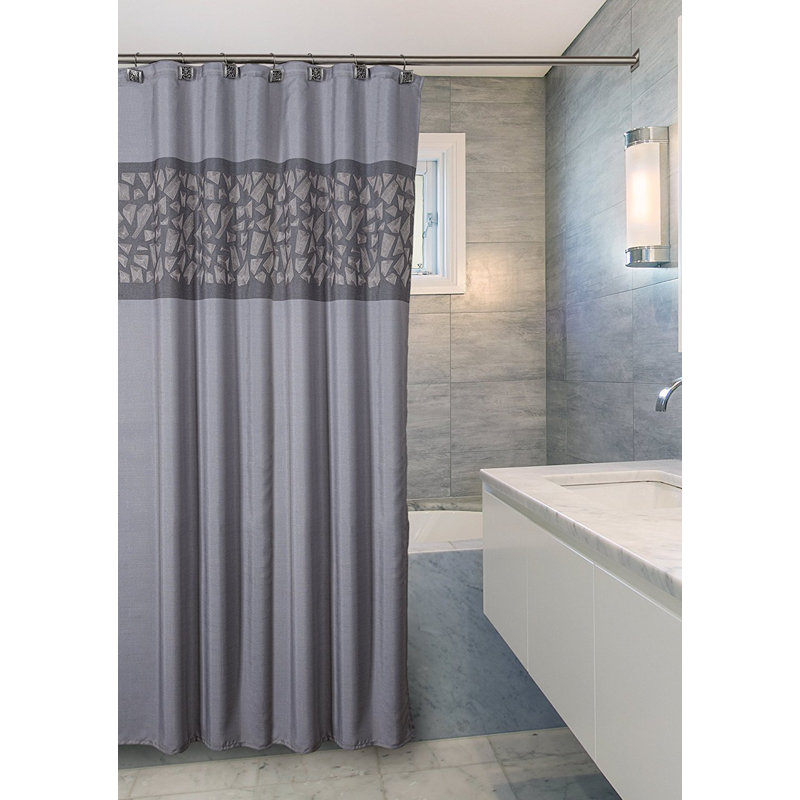 Rideau de douche simple en nickel brossé 2 pièces