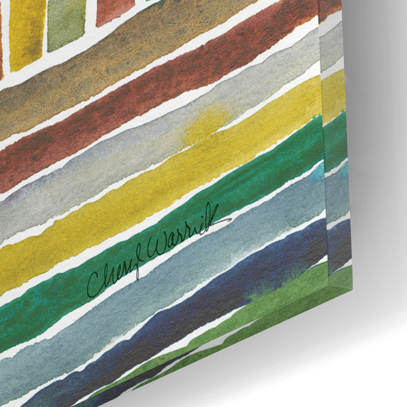 «Stripes 1» par Cheryl Warrick, art mural en verre acrylique, H 16 po x l 12 po x P 0,13 po