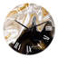 Horloge murale moderne noir et blanc à vagues de marbre liquide II-975366251