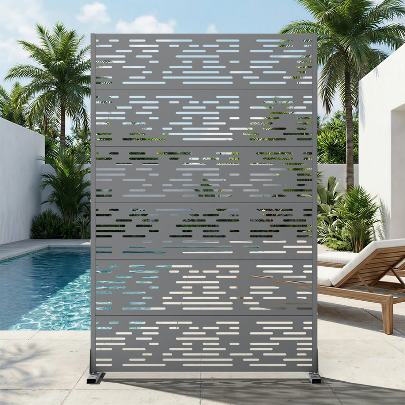 Panneau de clôture en métal pour l'extérieur, Gris, H 72 po x l 47 po x P 16 po