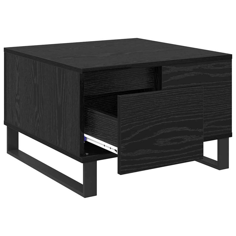 Coffee Table with Storage, Black Oak
