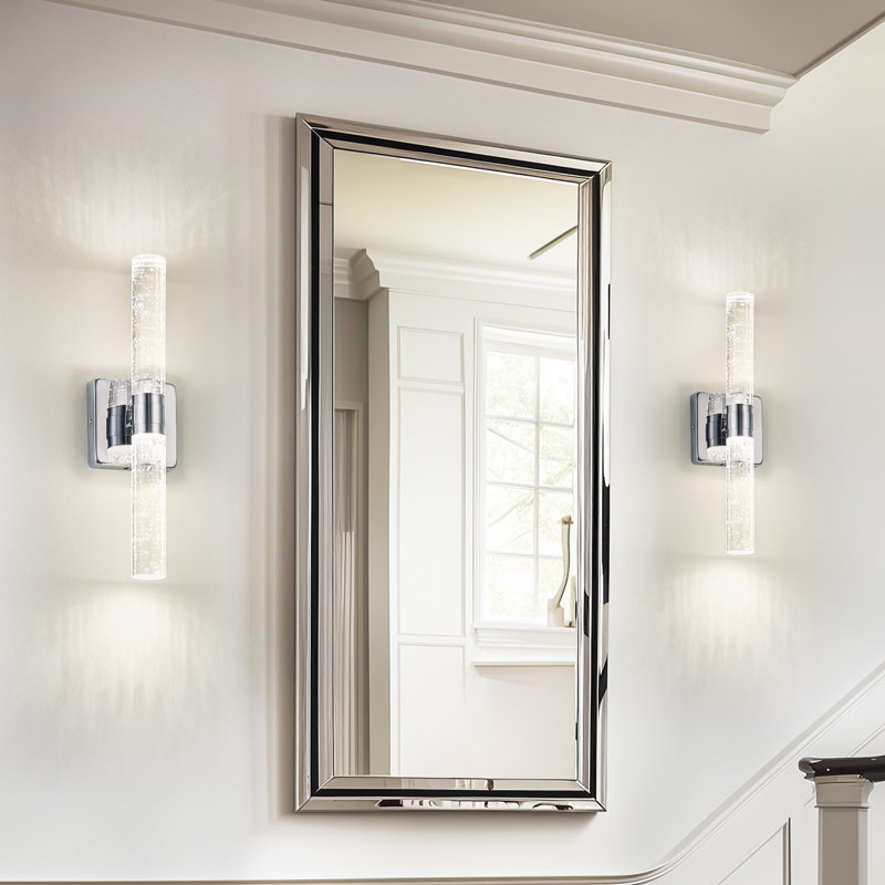 Applique murale contemporaine en cristal avec bulles de cristal, Chrome