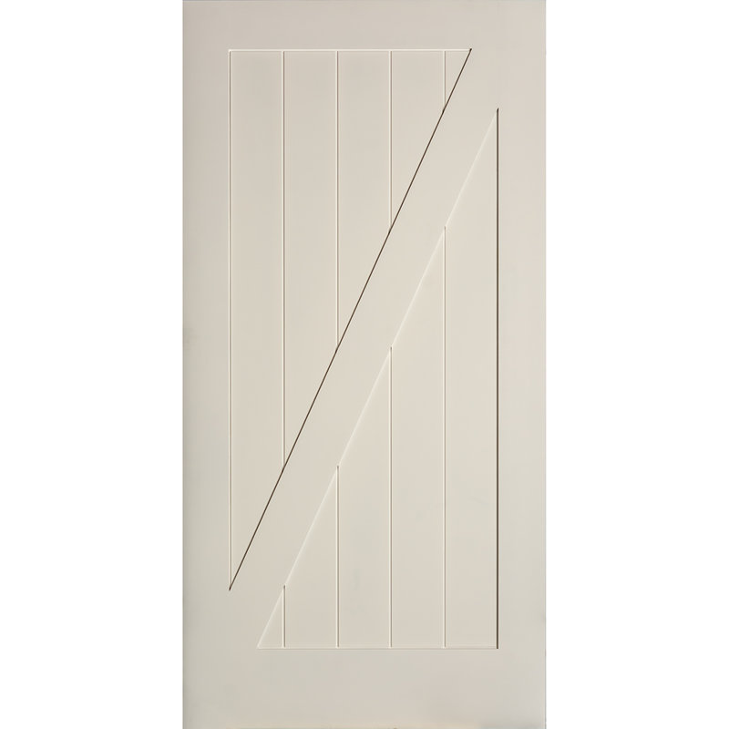 Black Solid Core Z-Brace Barn Door with Flat Track