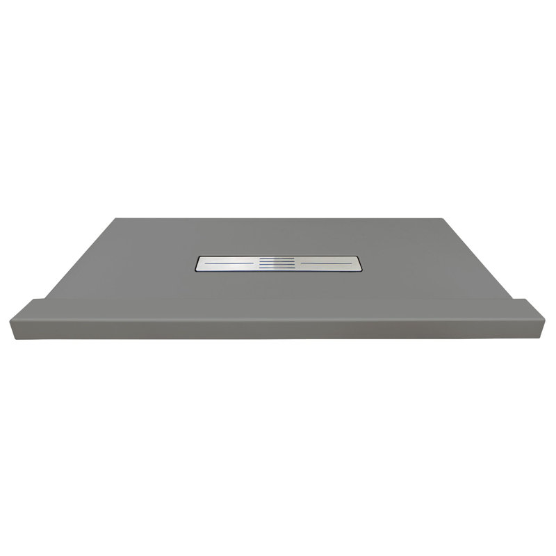 Transolid Trimslate 36-in Shower Base with Adjustable Single Threshold and Center Drain, Dark Gray