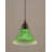 Cord Hung Mini Pendant Shown In Black Copper Finish With 10" Amber Crystal Glass-32464170-32464180-32464196