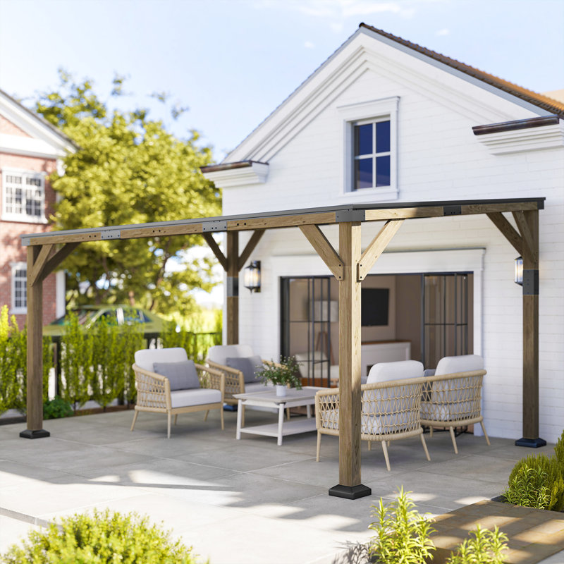 Pergola pour abri de jardin en acier galvanisé 14 'x 10'