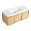 Meuble-lavabo mural 48 po avec lavabo en résine, 3 portes à fermeture douce, chêne original, contreplaqué (KD-PACKING)