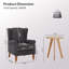 Ensemble de table basse et de fauteuil Vintage Luxury, fauteuil à oreilles en tissu de polyester avec dossier haut, gris foncé antique-1013218078