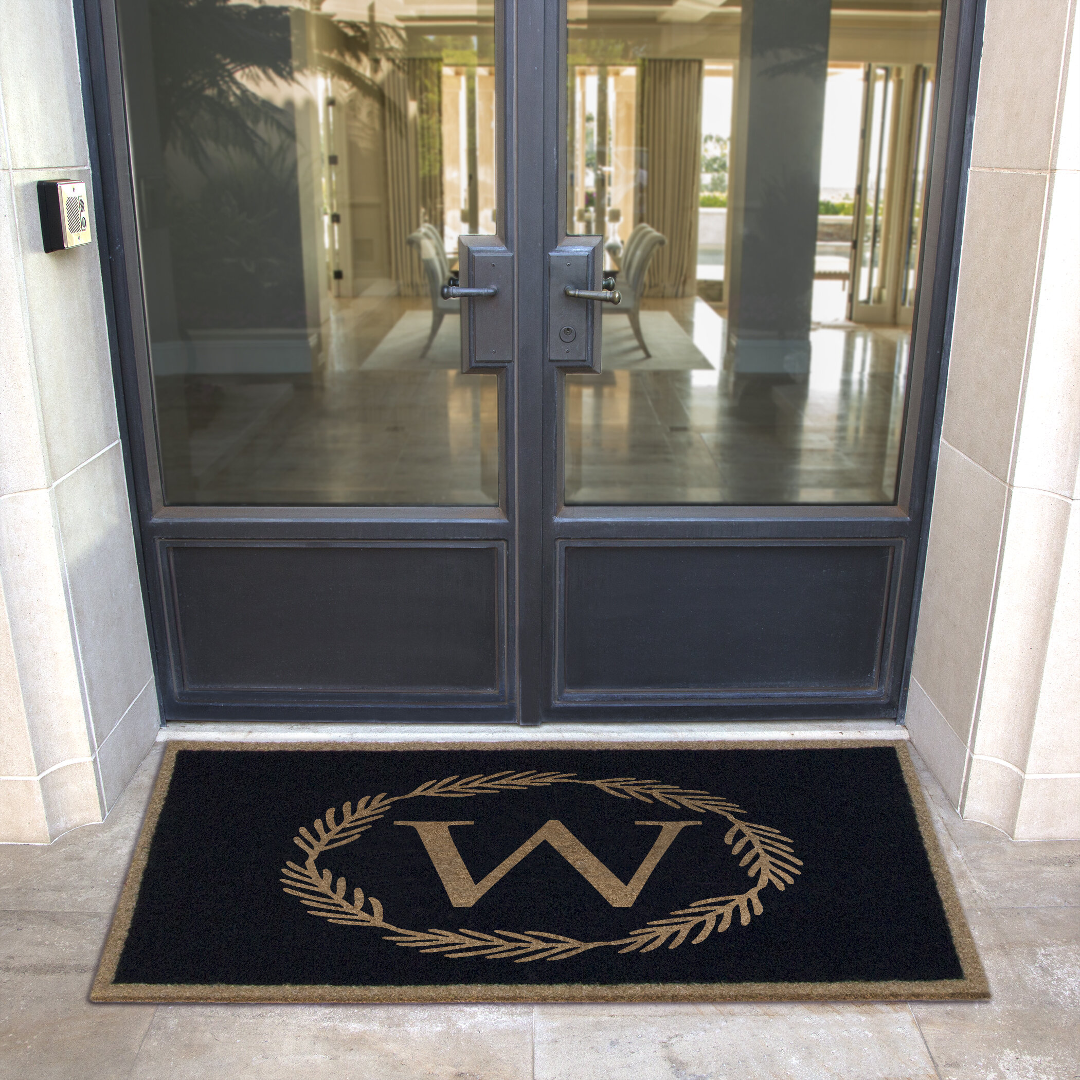 Gabrien Non-Slip Outdoor Door Mat Red Barrel Studio Customize: Yes, Mat Size: 0.38 H x 36 W x 24 D, Color: Tan