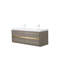 Meuble-lavabo mural 60 po avec lavabo double, meuble de rangement flottant, comptoir en résine de pierre et tiroirs à fermeture en douceur 60 po-116332522