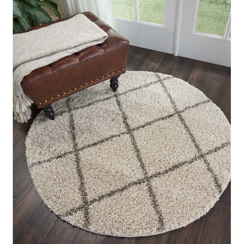 Yaresly Geometric Indoor Rug, Round 4'