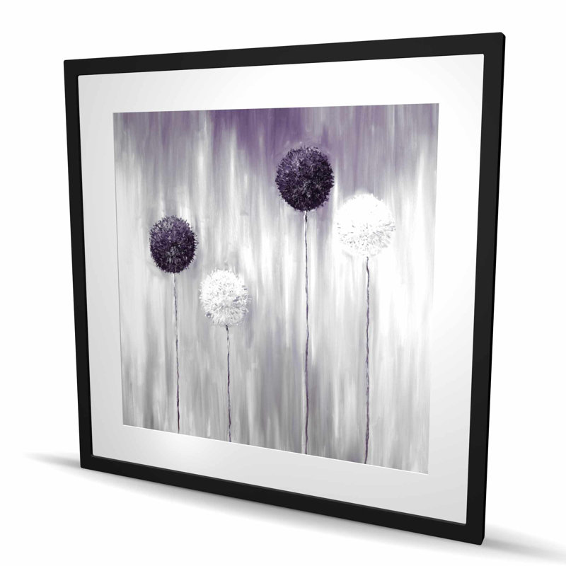 Imprimé de fleurs d'allium mauve | Décoration de chambre encadrée