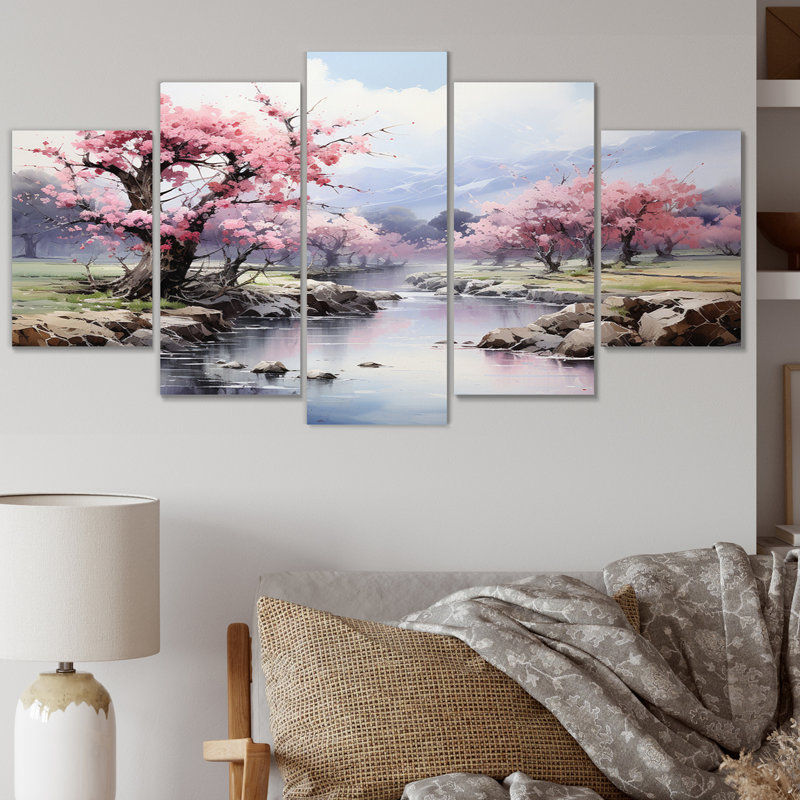 «China Art Spring Blossom I», ensemble d'art mural en porcelaine