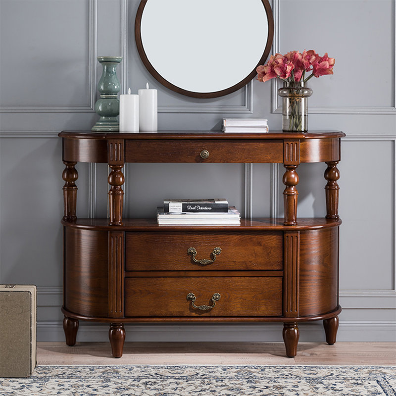Armoire de hall d'entrée rétro en bois massif Retro, H 32,68 po x l 39,37 po x P 11,81 po