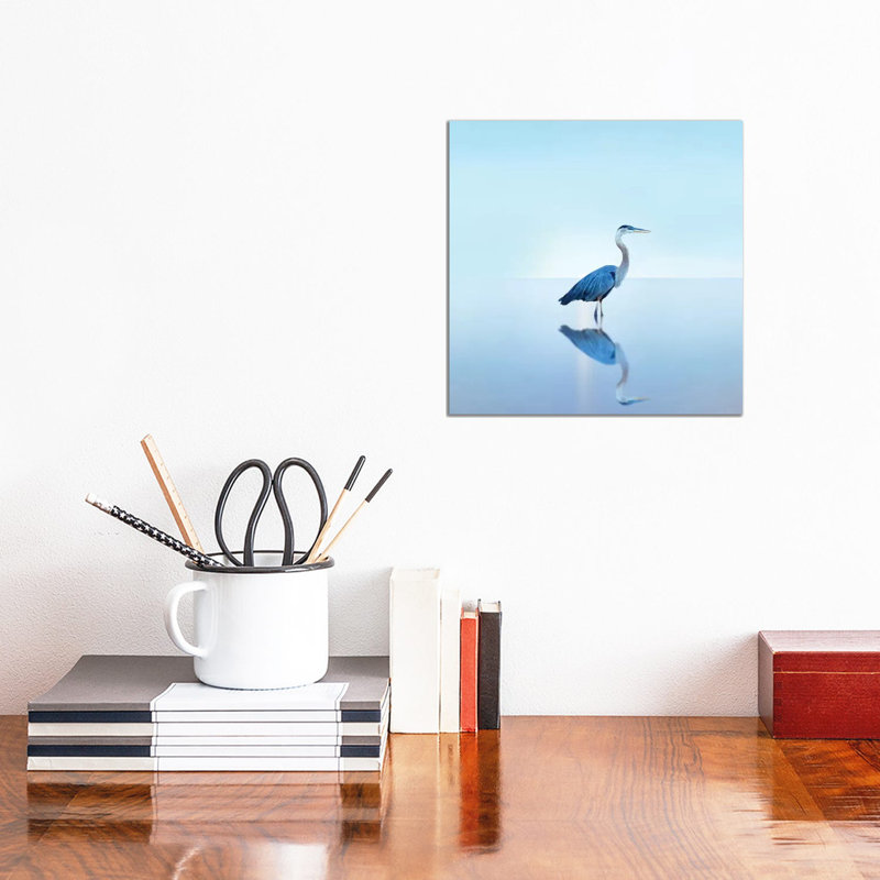 Beachscape Heron II by James McLoughlin - Wrapped Canvas Print, 30.48cm H x 30.48cm W x 1.905cm D