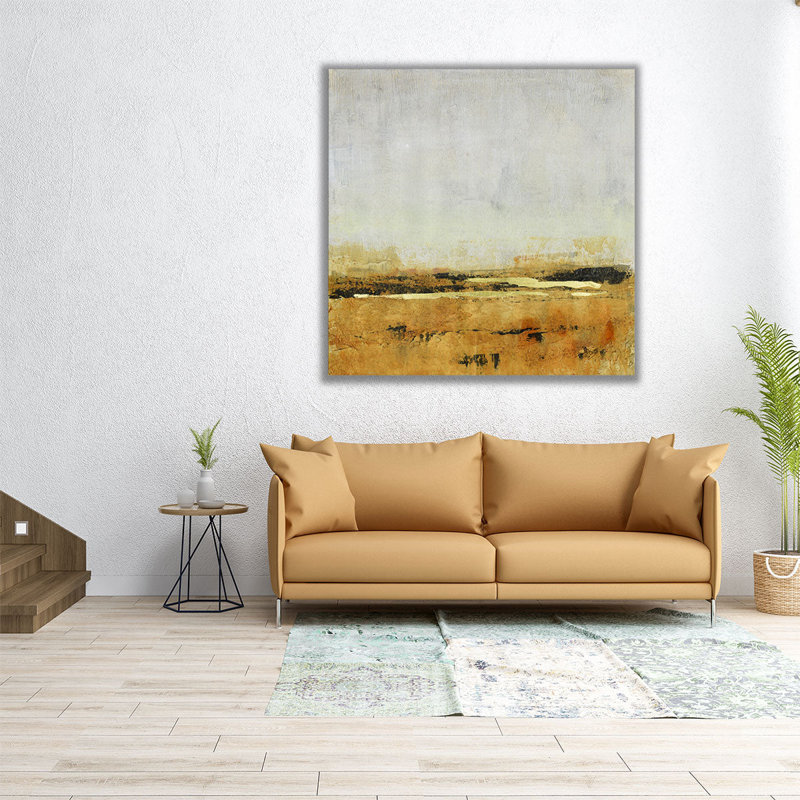 «Gold Horizon I», reproduction d'art sur toile, H 30 po x l 30 po