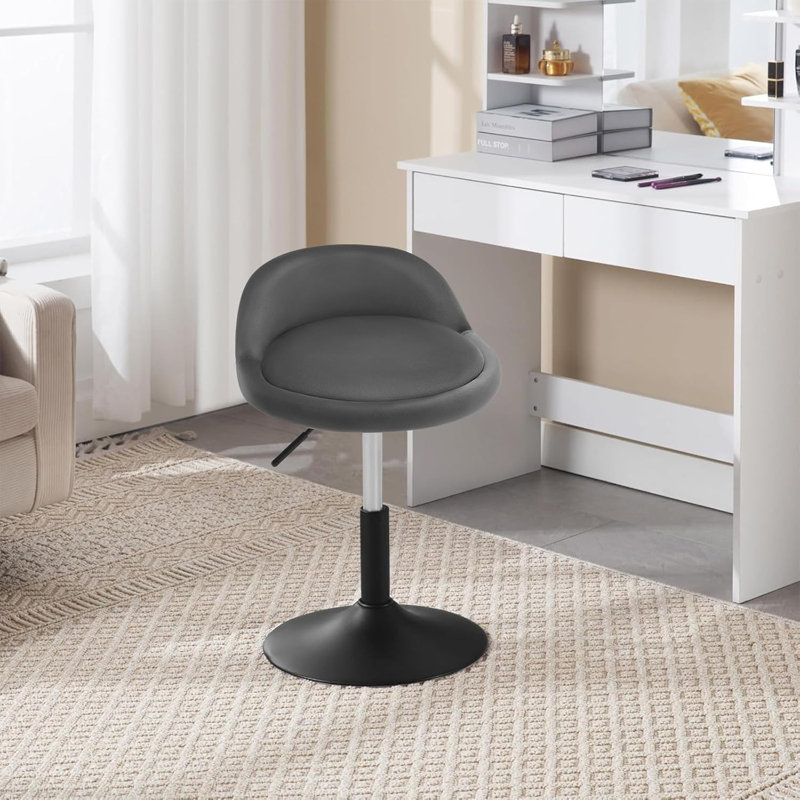 Calio Upholstered Adjustable Height Counter Stool with Metal Frame, Grey