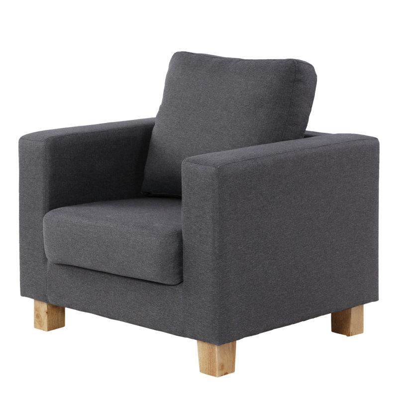Arnold Upholstered Armchair, Linen Grey