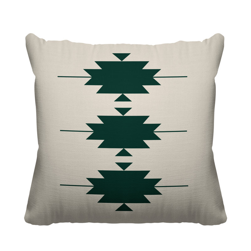 Coussin décoratif intérieur / extérieur Paco Southwestern, L 17 po x H 17 po, Émeraude