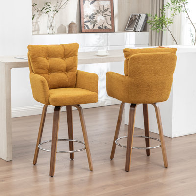 Zareon 27.95” Double-Layered Velvet-Padded Bar Stools