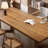 Nut-Brown Rectangular Solid Wood Dining Table-1168798825