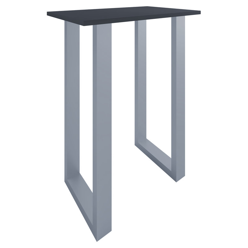 Xona Bar Table, Black, Matt brushed nickel, 102cm H x 80cm W x 50cm D