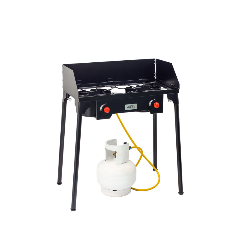 Professional Black Steel 2-Burner Outdoor Propane Stove