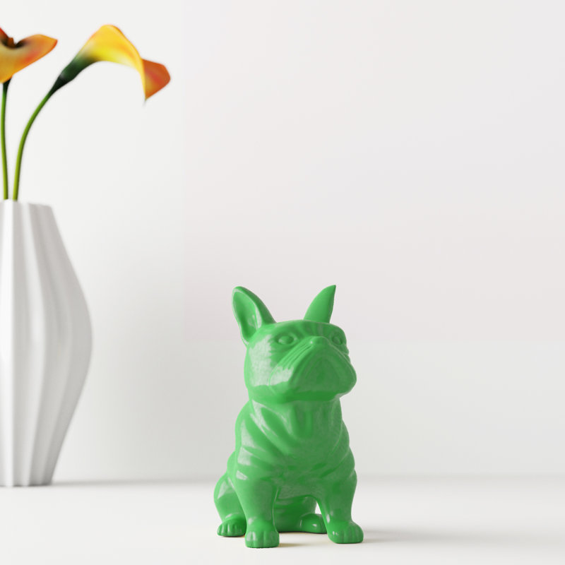 Figurine de bouledogue français Arrik, Vert