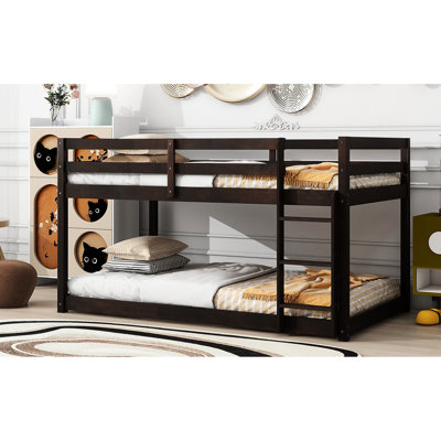 Lit simple au-dessus d'un lit mezzanine - Fabrication en bois d'hévéa massif pour une chambre à coucher polyvalente avec des caractéristiques améliorées