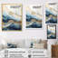 «White and Blue Goldern Abstract River - Northern Lights», art mural sur toile-97052218-97052219